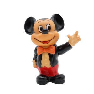 Vintage Mickey Mouse Coin Bank Plastic 6 inch Hong Kong Walt Disney Productions